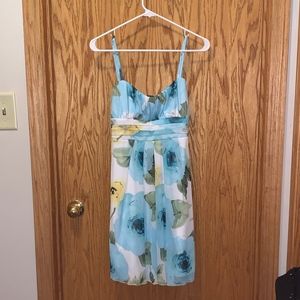 White and Blue Floral Dress
